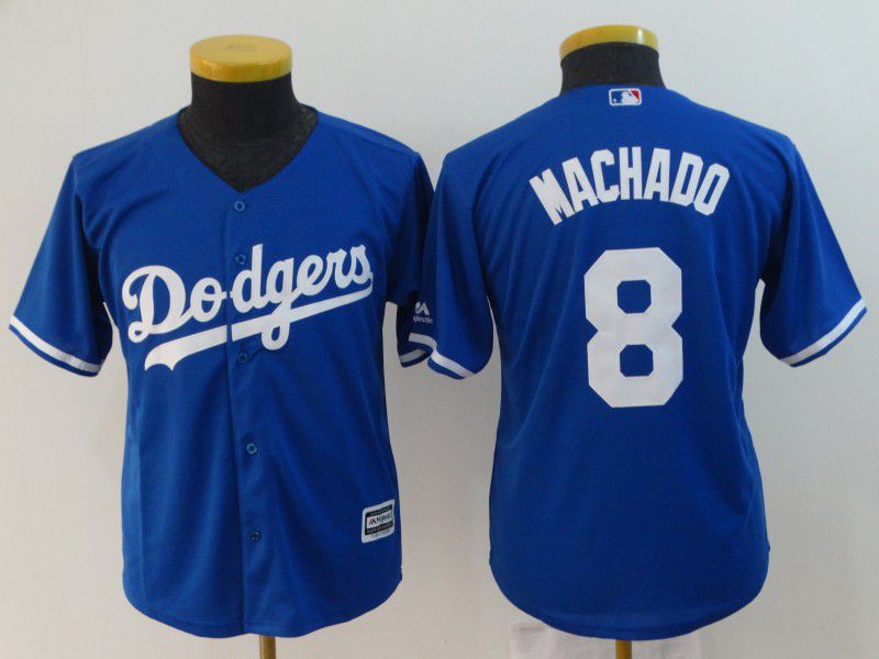 Youth Los Angeles Dodgers 8 Machado Blue MLB Jerseys